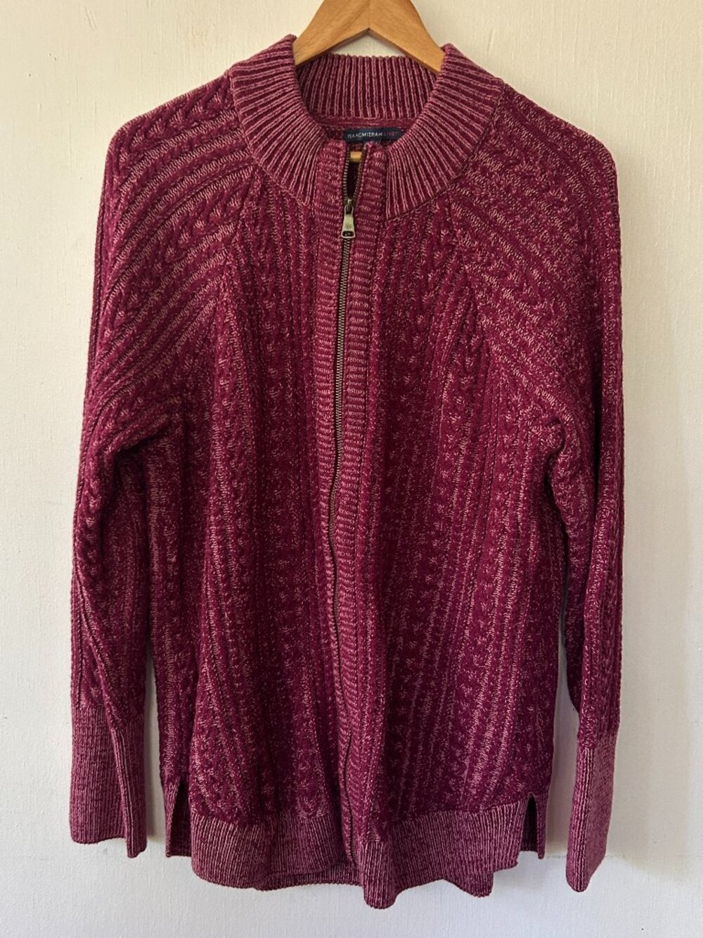 Isaac Mizrahi Live Full Zip Cardigan Womens Large Cozy Oversized Purple